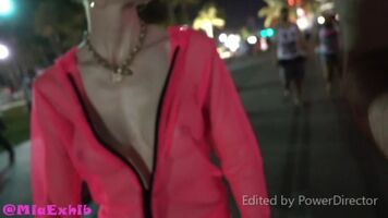 Flashing my tits with a see-though shirt that barely covered my nipples on a busy street