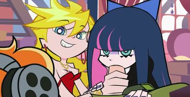 Panty helps Stocking suck off Brief