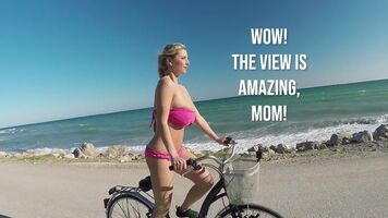 Cycling With My Hot Blonde Busty Mom