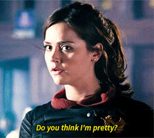 Imagine Jenna Coleman asking you this right after finishing on her pretty face