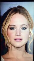 Jennifer Lawrence takes HUGE ROPES OF THICK CUM all over her gorgeous and sexy face!!!