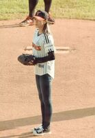 TWICE Jeongyeon throwing first pitch