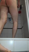 My red booty in the shower