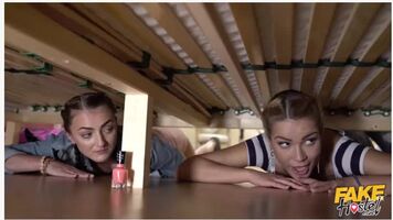 FakeHostel - Cherry Kiss, Katy Rose Stuck Under A Bed