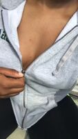I love showing off my tits especially in my college hoodie 😉