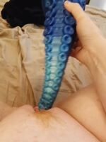 Tentacle time! Playing with my slippery friend always gets me so juicy 🐙