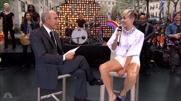 Mikey Cyrus teasing the interviewer