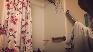 Fucking her shower.