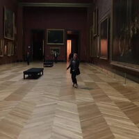Léa Seydoux Bouncing Around in The Louvre