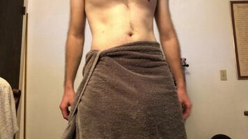 Post shower towel bulge and drop